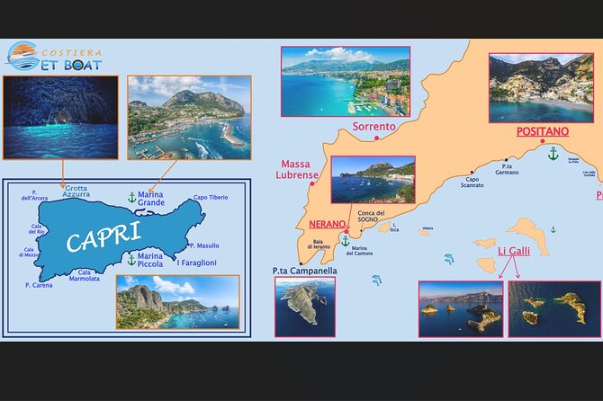 Amalfi Coast, Capri & Li Galli Islands BOAT EXCURSION - Furore, Praiano, and the blue water around Positano