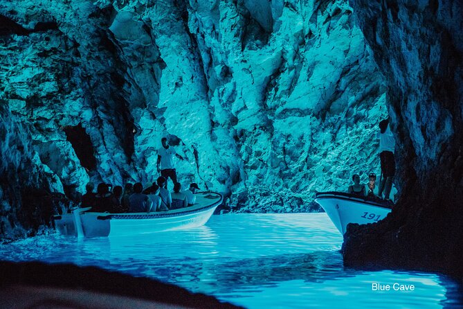Blue cave, Mama Mia and Hvar, 5 island speedboat tour from Trogir - The Blue Cave visit at Bisevo