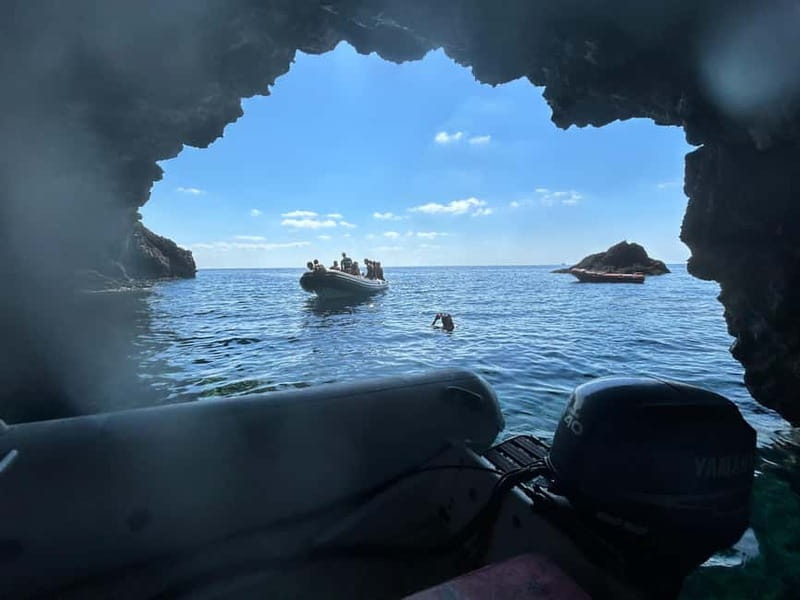Boat Tour: Island hopping by dinghy with cave visits and snorkeling - Swimming stops and snorkeling expectations