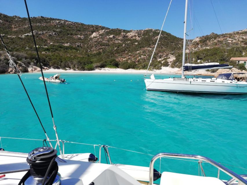Cannigione: Catamaran daily tour to La Maddalena Archipelago - A Sardinian lunch served aboard
