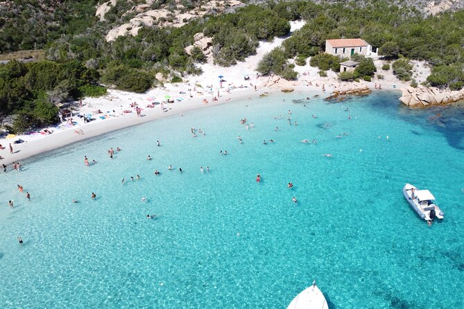 Daily 4 stop - boat excursion La Maddalena Archipelago - Seeing Pink Beach from the water