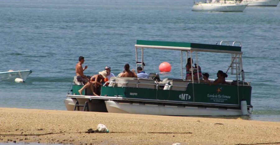From Faro: 2-Island, 2-Stop Ria Formosa Catamaran Tour - Deserta Island: 45 minutes beside the open sea