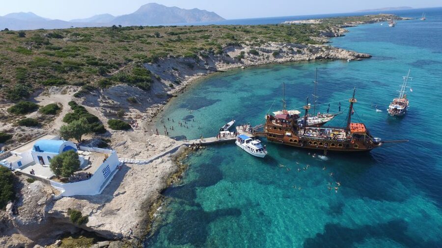 From Kos: 3-Island Pirate Cruise with Lunch and Waterslide - Setting sail from Kos Harbour