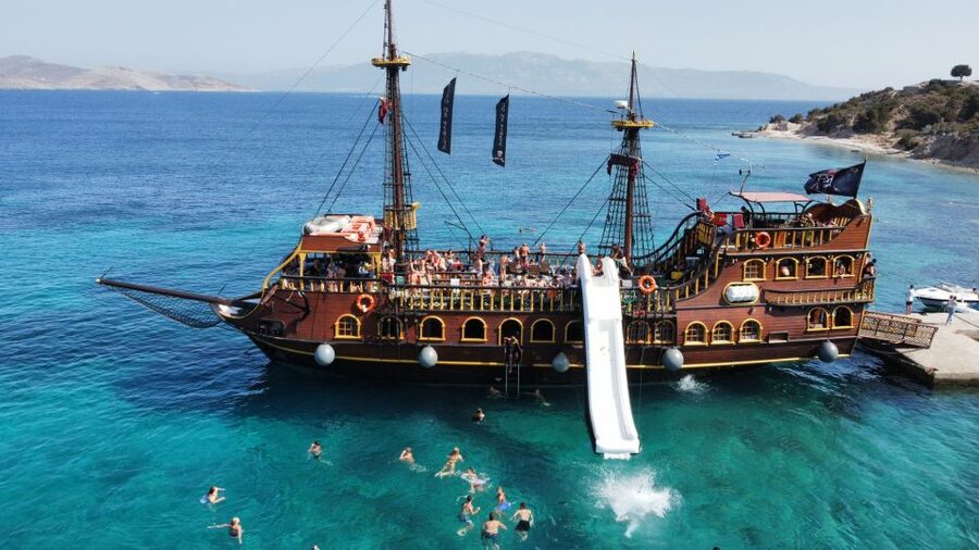 From Kos: 3-Island Pirate Cruise with Lunch and Waterslide - Lunch, drinks, and the real value of $29