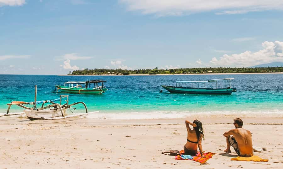 From Lombok: Private Gili Islands Trip w. Glass-Bottom Boat - Leaving Lombok from Teluk Kodek Harbor