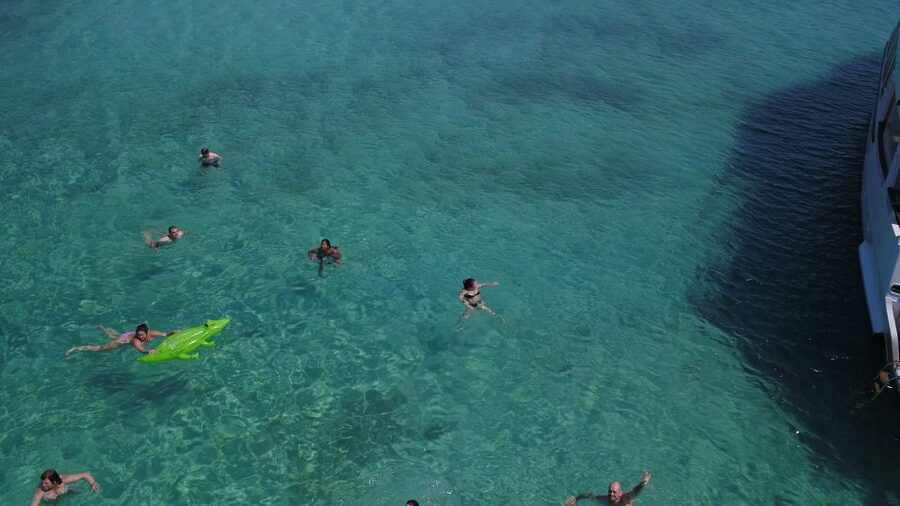 From Ouranoupoli: Blue Lagoon Two Island Cruise - Banana Beach brings lunch and a longer rest