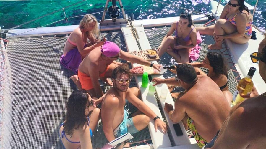 From Palau: Catamaran tour in La Maddalena Archipelago - Lunch With Fish, Vermentino, and Mirto