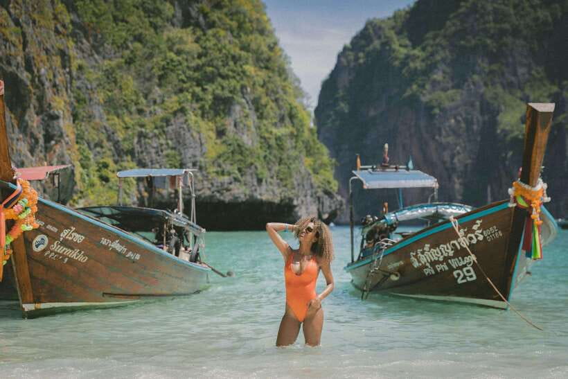 From Phi Phi: Full Day 7 Island Tour by Longtail with Sunset - Bamboo Island: white sand and a proper beach break