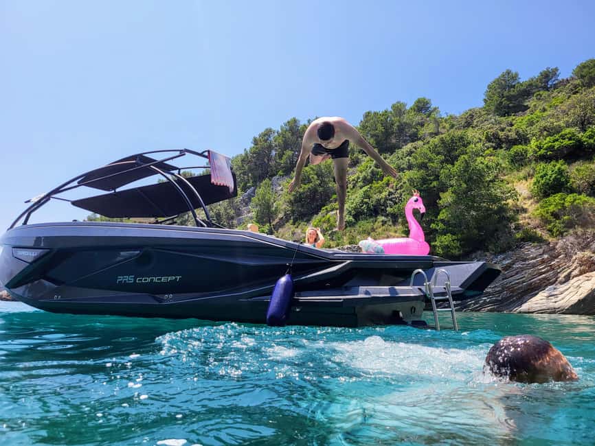 From Split: Blue Cave, Hvar, Mamma Mia, 5 Islands boat Tour - Komiža on Vis: a proper town stop