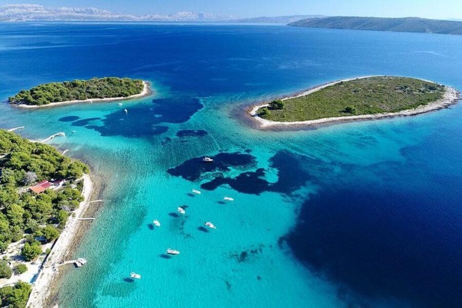 From Split: Blue Lagoon & 2 Islands half-day Private - Krknjaši Blue Lagoon and the €10 cocktail stop