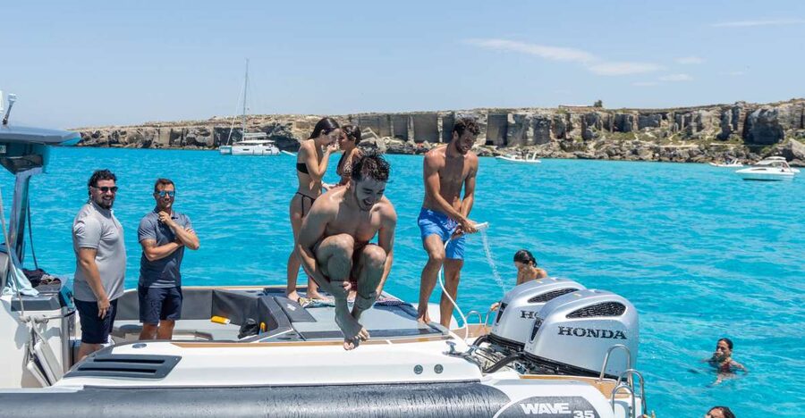 From Trapani: Egadi Islands Day Tour by Boat - Cala Azzurra and Cala Rossa: the main swimming stops