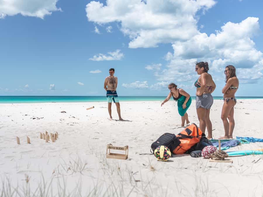 Hervey Bay: Exclusive Island Hopper Adventure Cruise - Cricket, footy, or a quiet patch of sand
