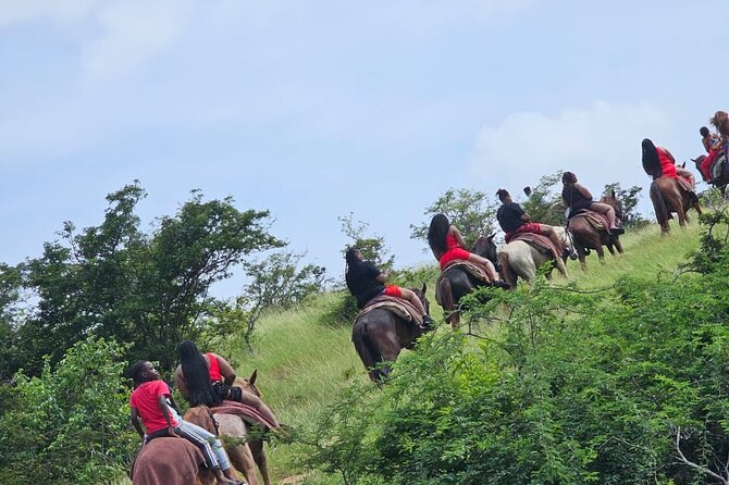 Horseback Riding at Hawksbill Beach in Five islands Antigua - From Peggy Pond Bar & Grill into Five Islands
