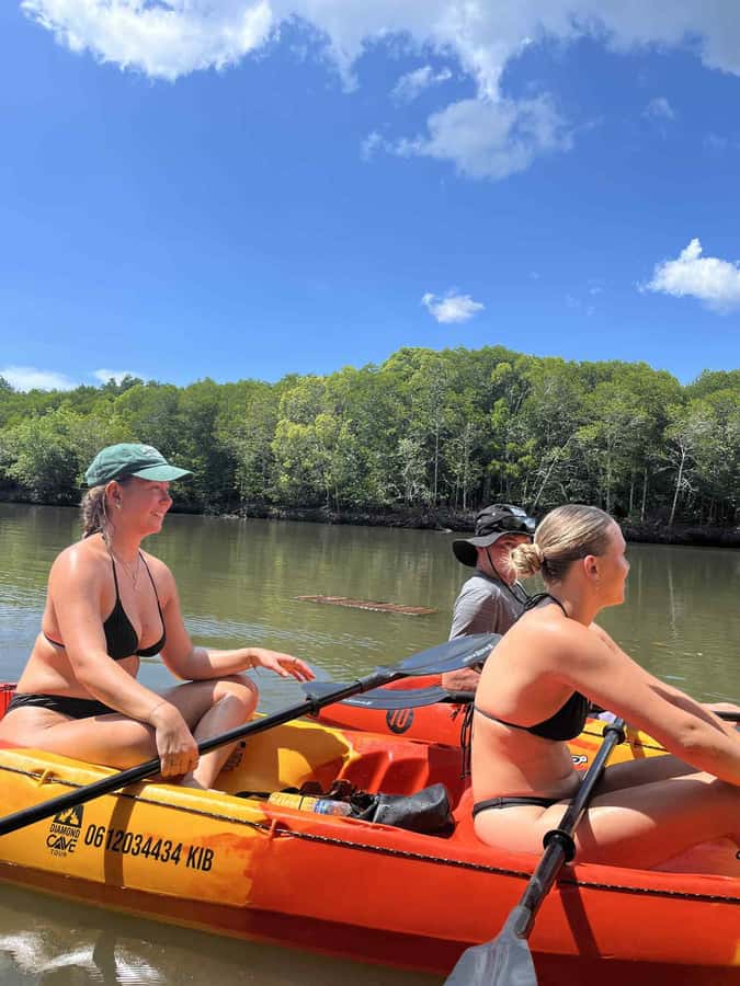 Ko Lanta: Full-Day Mangrove Kayaking 2Islands 2Caves 2 Kayak - Long-tail boat ride toward Koh Talabeng