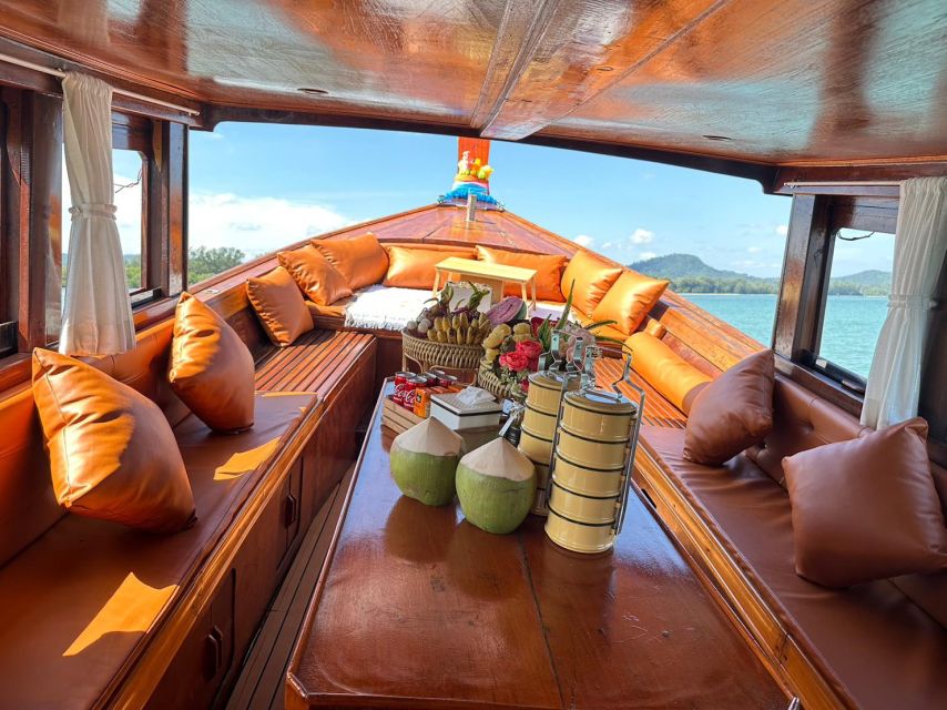 Krabi 4 island by luxury vintage boat sunrise / sunset - Chicken Island and its famous rock profile