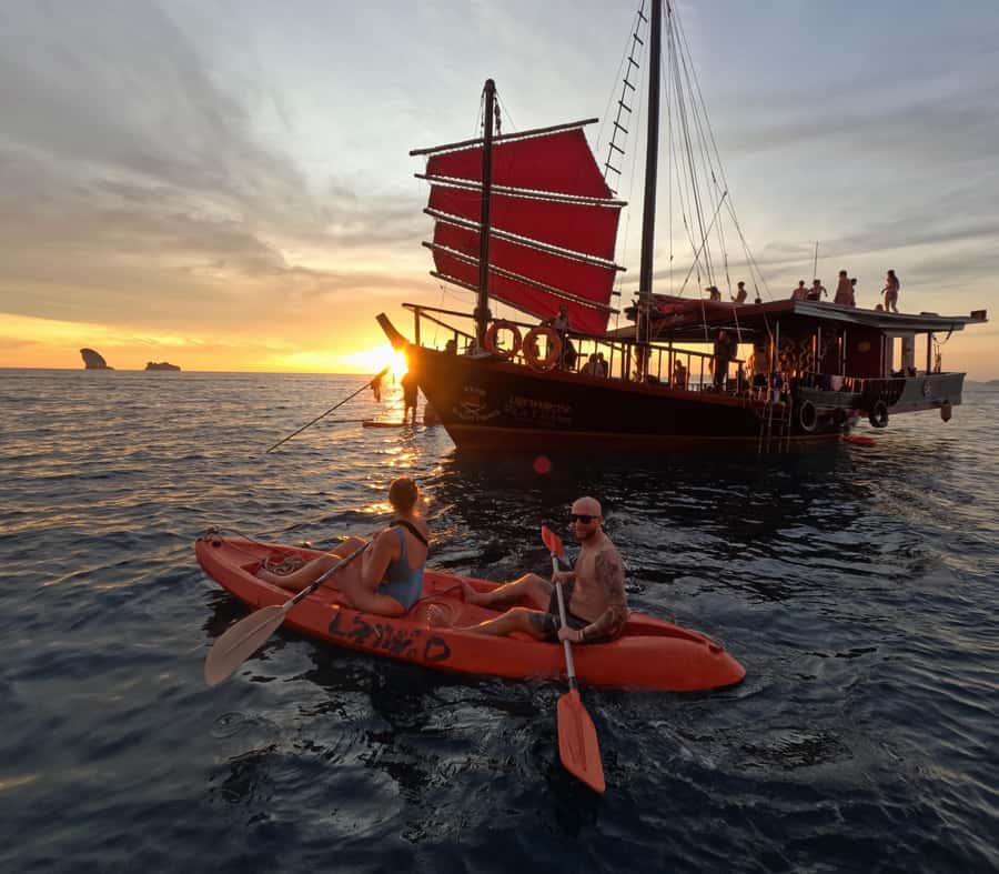 Krabi: 4-Island Sunset Snorkeling Tour & Bioluminescent Swim - Ko Poda: sunset, food, and open water