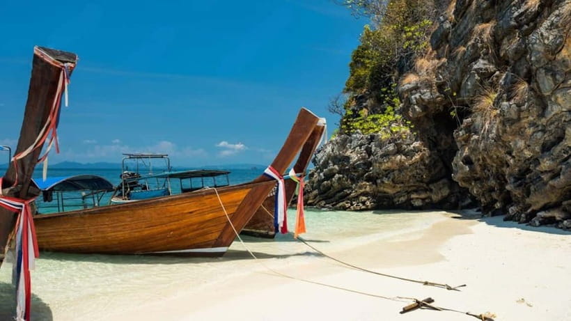 Krabi: 4 Islands and Caves Boat Tour with Lunch - Chicken Island: photos, swimming, and clear water