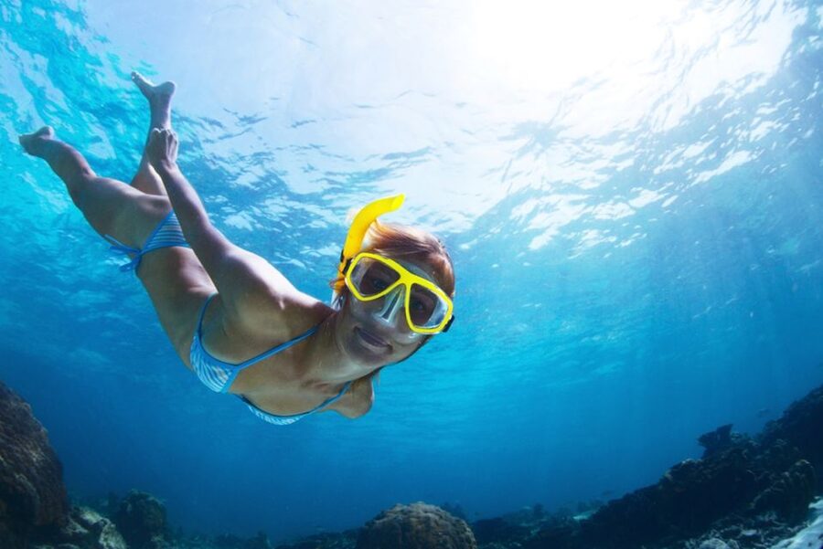 Krabi: 4 Islands Day Trip by Speedboat Including Lunch Box - Chicken Island: rock shape, snorkeling, and boat motion