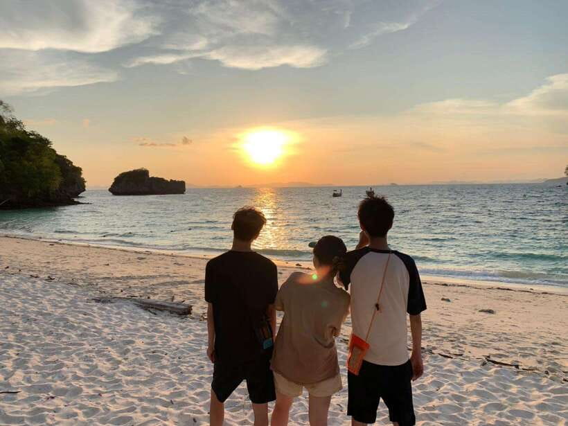Krabi: 7 Islands Sunset & Plankton Swim with BBQ Dinner - Poda Island brings a calmer beach stop