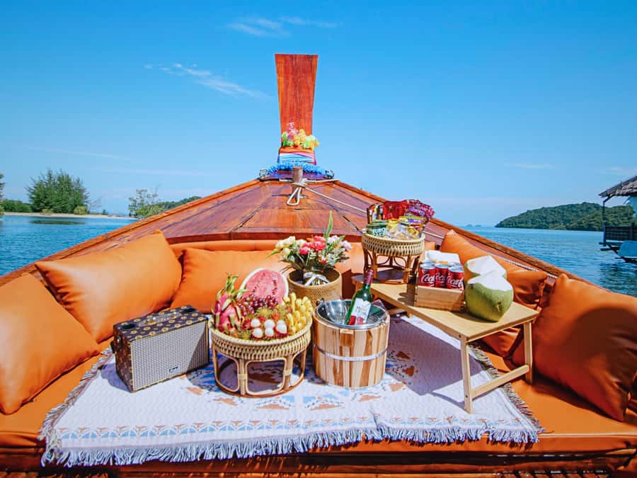 Krabi: Luxury Boat 7 Island Sunset With BBQ & Plankton Tour - Phra Nang Cave and beach: scenery with a local belief