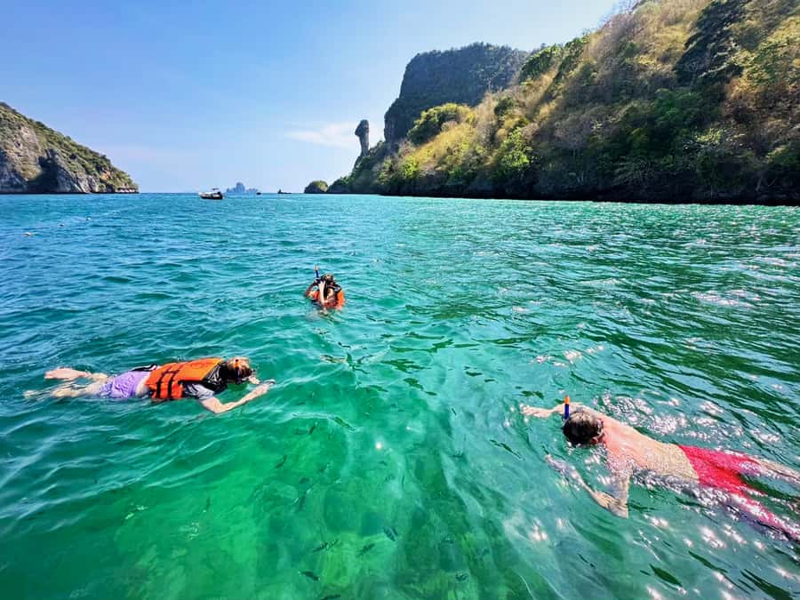 Krabi: Luxury Boat 7 Island Sunset With BBQ & Plankton Tour - Chicken Island for snorkeling and open-water photos