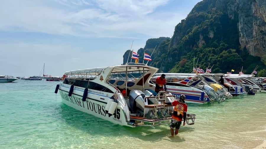 Krabi: Phi Phi & 4 Islands Sunset Tour by Speedboat - Poda Island turns the trip toward sunset