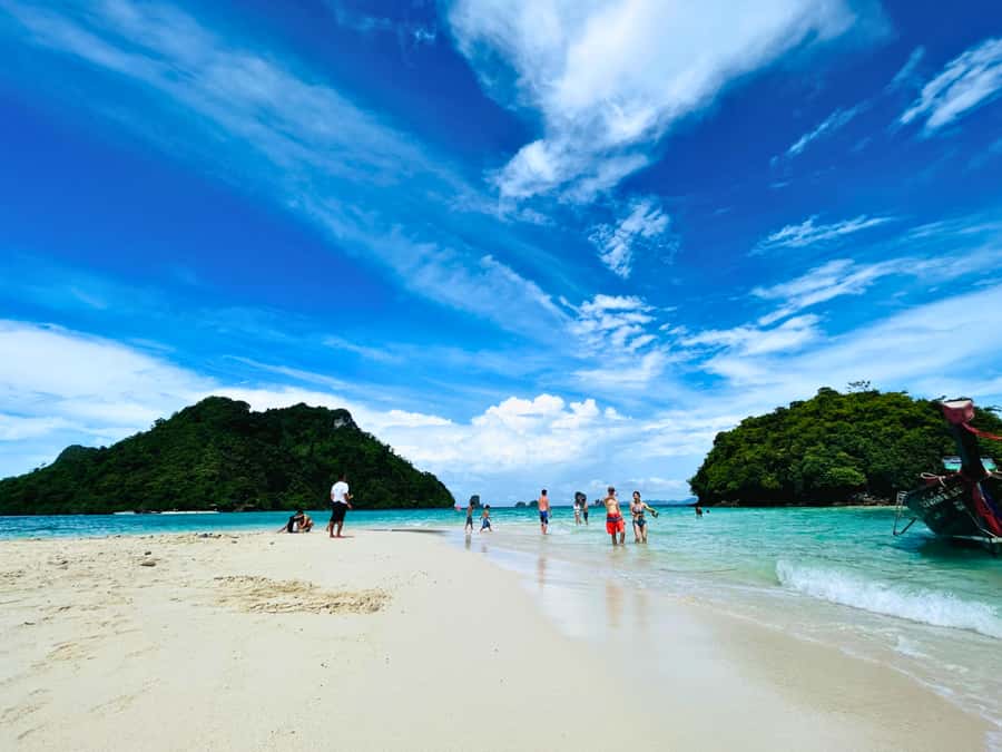 Krabi: Private 4 Islands Longtail Boat Tour With Cave Visit - Leaving Ao Nang by longtail boat