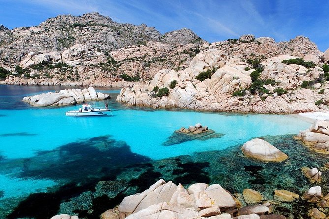 Olbia : Magdalene Archipelago Boat Tour + transfer included - Pink Beach from the sea