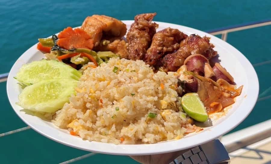 Pattaya: 2 Islands one day trip on Catamaran with Lunch - Snorkeling, fishing, paddleboarding, and the flybridge slide