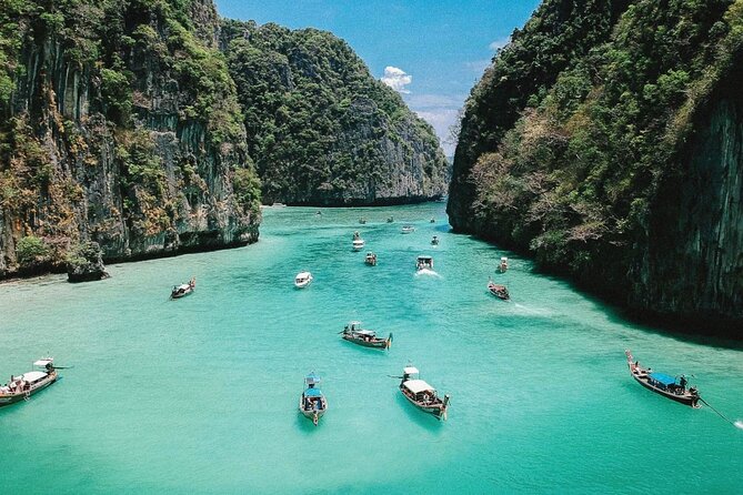 Phi Phi Islands Cruise with Lunch & Sea View Seats from Phuket - Pileh Lagoon and Viking Cave from the water