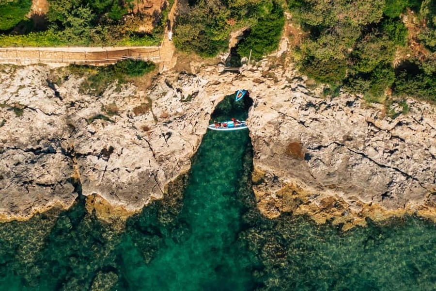 Pula: Three Island Kayak Tour with Cave Photo & Snorkeling - Fratarski island gives you time to slow down