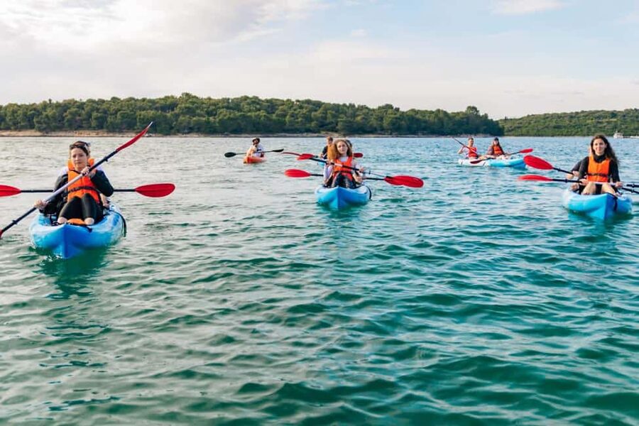 Pula: Three Island Kayak Tour with Cave Photo & Snorkeling - The return paddle and what three hours really means