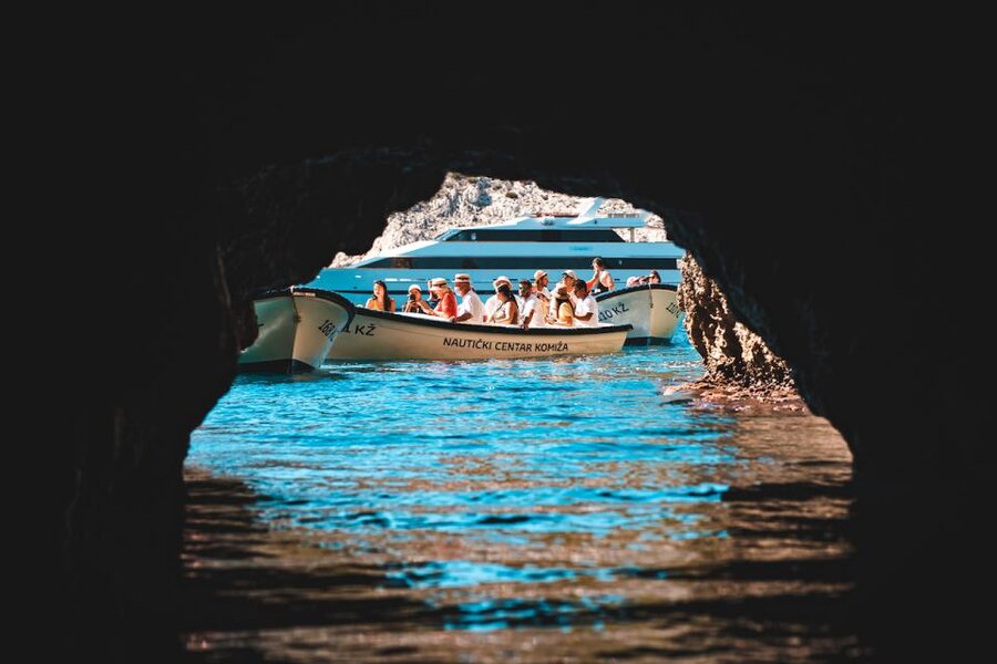 Split: Blue Cave and 5 Islands Tour - Inside the Blue Cave at Biševo