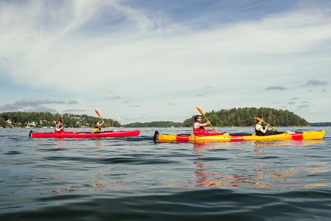 Stockholm: Kayaking tour around Vaxholm Archipelago with Fika - Bogesundslandet, meadows and old oak trees