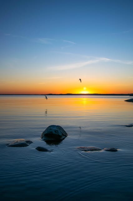 Sunset in the archipelago from Helsinki - Leaving Helsinki for Porkkalanniemi